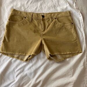 Carve Designs size 8 Corduroy Shorts golden yellow color with raw hem